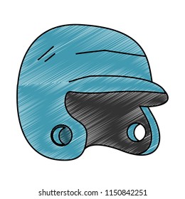 Baseball sport helmet scribble