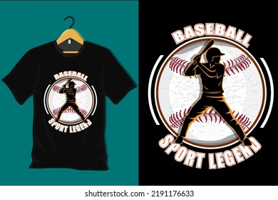 Baseball Sport Legend Retro Vintage T Shirt Design