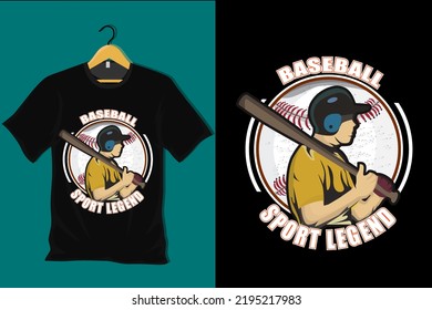 Baseball Sport Legend Retro Vintage T Shirt Design