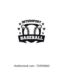Baseball sport logo black vector