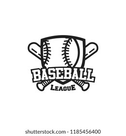 Baseball sport logo black & white