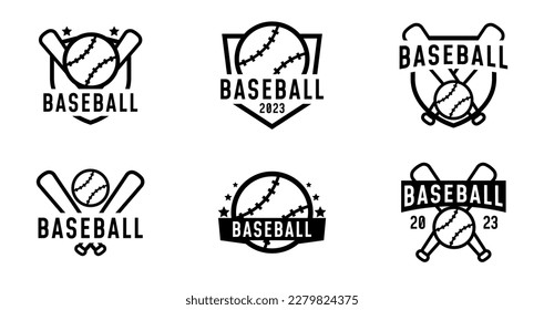 Baseball sport logo collection. Sports symbol for template or element. Baseball tournament vector design