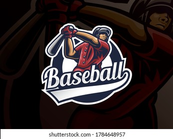 Baseball sport logo design. Modern professional baseball vector badge. Baseball player logo design vector template. Emblem design for sports team and competition