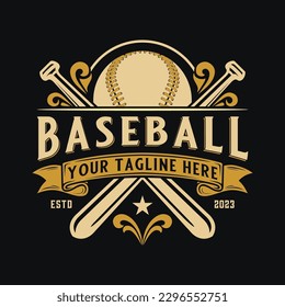 baseball sport logo. with vintage style ornaments. perfect for baseball teams