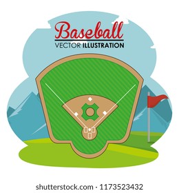 baseball sport with match diamond