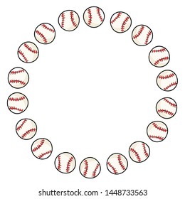 Baseball sport ornament wreath of baseballs