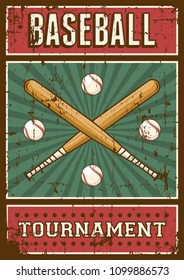 Baseball Sport Retro Pop Art Poster Signage