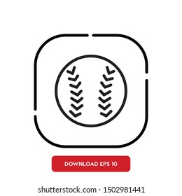 Baseball, sport symbol outline vector icon