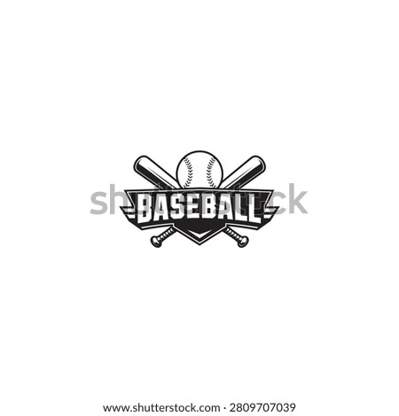 Baseball sport team emblem with crossed bats and ball baseball championship tournament competition athletic equipment baseballgame baseballbat