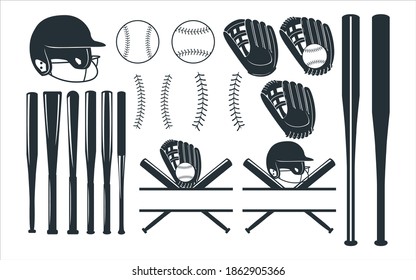 baseball sport theme vector graphic design template set for sticker, decoration, cutting and print file