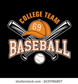 baseball sport with typography background, vector illustration