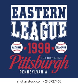 Baseball sport typography, t-shirt graphics, vectors 