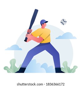 Baseball, sport. Vector gradient illustration