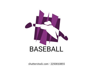 Baseball sport vector line icon. an athlete playing baseball. sport pictogram, vector illustration.