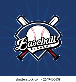 Baseball Sports Academy Badge Logo 