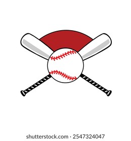 baseball sports bat and ball design RGB color. suitable for a logo in a baseball team	