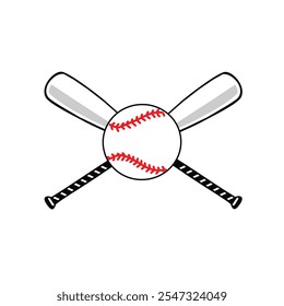 baseball sports bat and ball design RGB color. suitable for a logo in a baseball team	