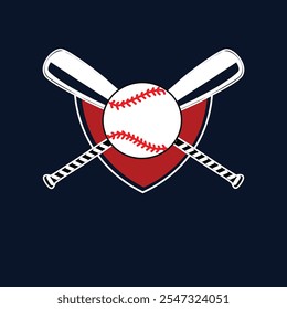 baseball sports bat and ball design RGB color. suitable for a logo in a baseball team	