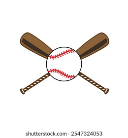 baseball sports bat and ball design RGB color. suitable for a logo in a baseball team	