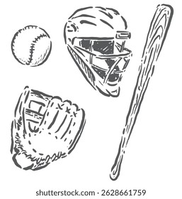 baseball sports equipment icon vector illustration sketch with unique and elegant depiction