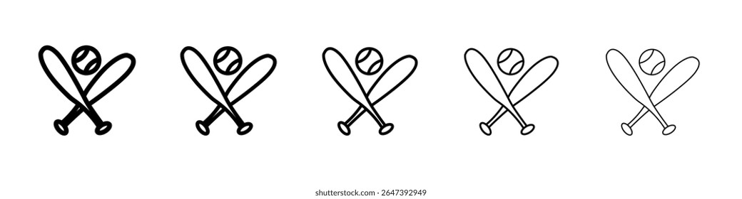 baseball sports icon flat illustration set logo
