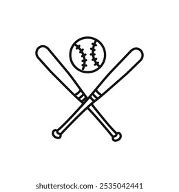 Baseball sports icon Isolated flat vector in outline