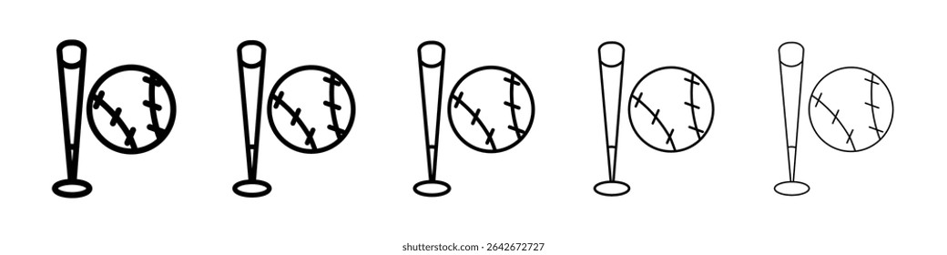 baseball sports icon isolated vector on white background set
