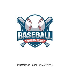 Baseball sports logo design on white background, Vector illustration.