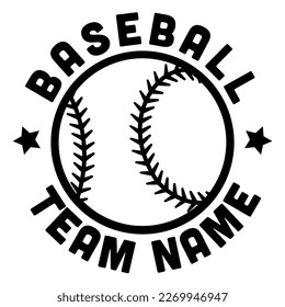 Baseball sports logo template, vector art image illustration, baseball team black and white sport logo template, t-shirt design, sticker, decal.