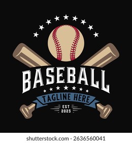 Baseball sports logo. with vintage style ornaments. Perfect for baseball teams