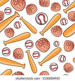 baseball sports pattern design with ball, glove, and baseball bat, can be used for fabric, textile, wrapping paper, table cloth, curtain cloth ,etc.