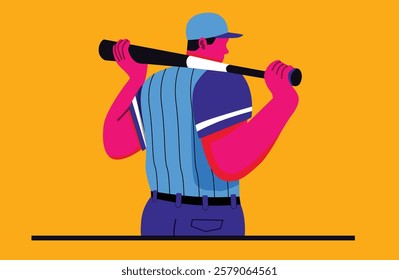 Baseball Sports Player Potrait Illustration