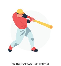 Baseball Sports Player Swinging Bat Vector Illustration