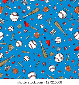 Baseball Sports Seamless Pattern Vector