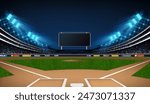 Baseball stadium arena vector illustration. Sport theme design.