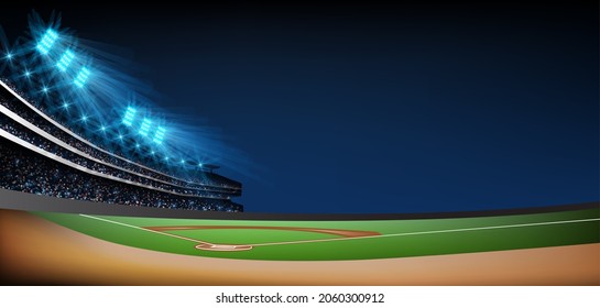 Baseball stadium arena vector ILLUSTRATION.