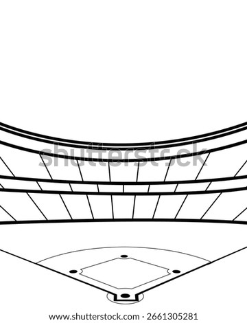 Baseball Stadium Concept , Soccer Black and White field Vector Illustration Abstract Editable image,