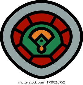 Ícone do Estádio de Beisebol. Contorno Grosso Editável Com Design De Preenchimento De Cor. Ilustração de vetor.