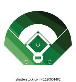 Baseball stadium icon. Flat color design. Vector illustration.