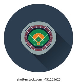 Baseball stadium icon. Flat color design. Vector illustration.