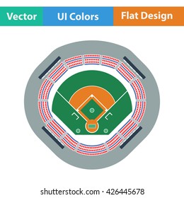 Baseball stadium icon. Flat design. Vector illustration.