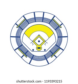 Baseball stadium icon. Thin line design. Vector illustration.