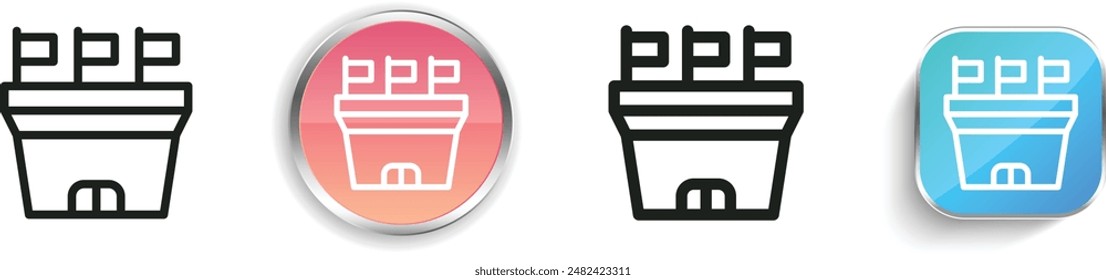 baseball stadium icon. Thin Linear, Regular and Button Style Design Isolated On White Background