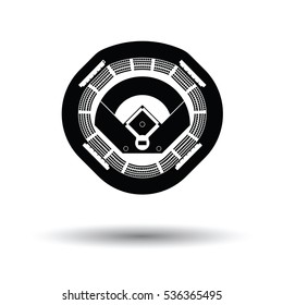 Baseball stadium icon. White background with shadow design. Vector illustration.