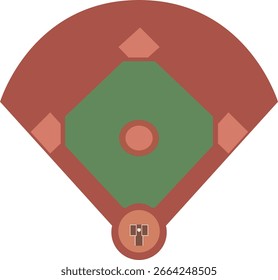 Baseball Stadion - Illustration, oben