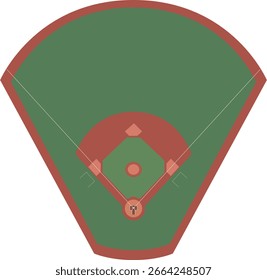 Estadio de béisbol Vista superior Ilustración Vector