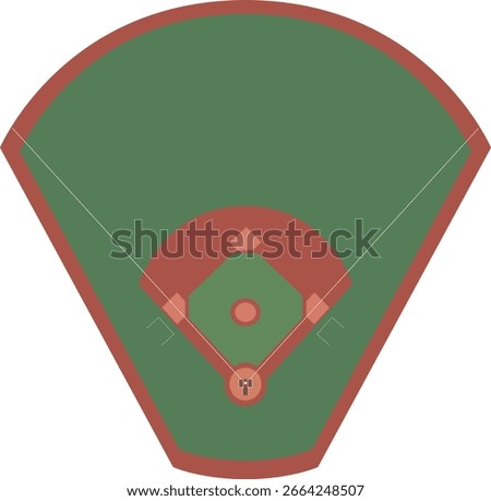 Baseball Stadium Top View Illustration Vector