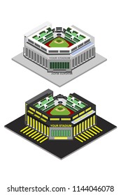 Baseball stadium Vector isometric.