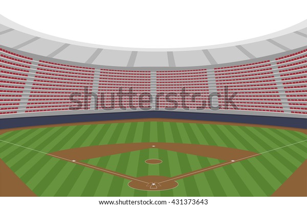 Baseball Stadium White Background Vector Stock Vector (royalty Free 