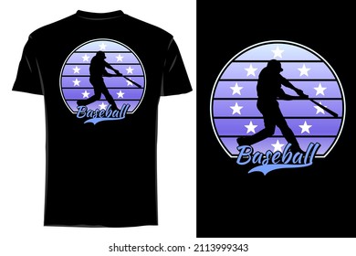 Baseball star silhouette t shirt mockup retro vintage